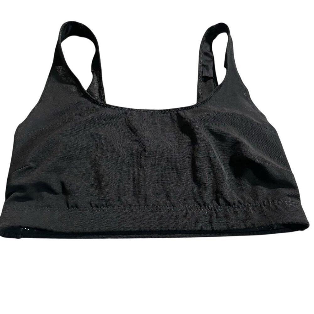 Yitty Sports Bra Unlined Stretchy Sporty Athletic Comfort Mesh Size Medium Black